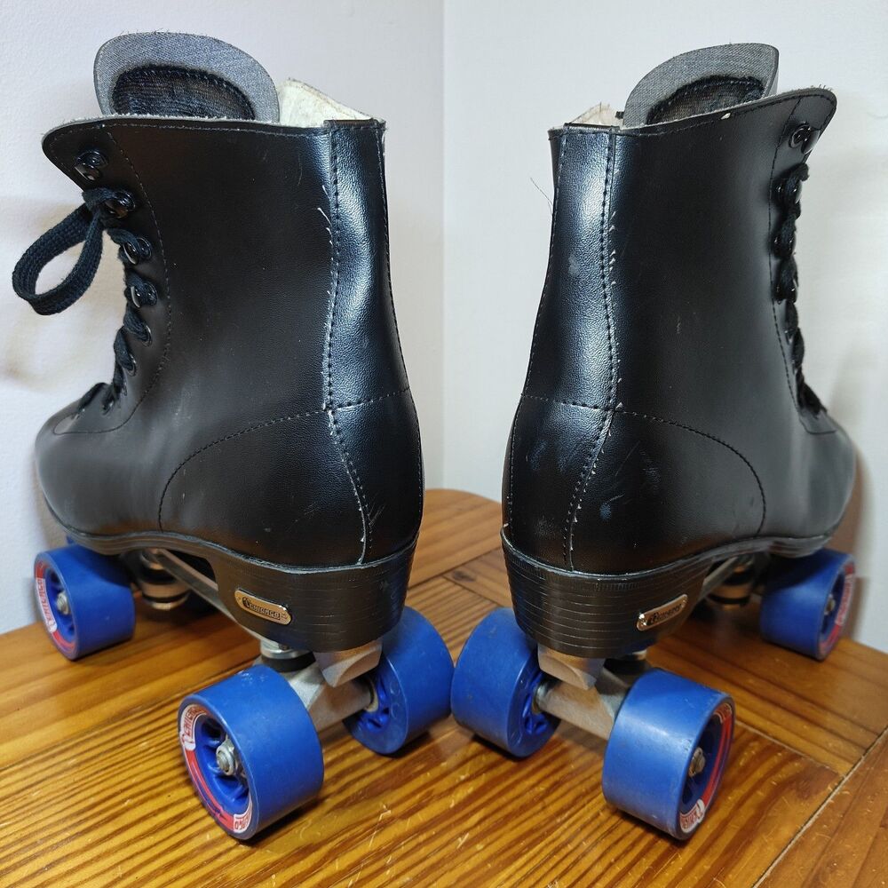 Chicago Roller Skates 405 Quad Rink Men Sz 10-Women 11 Black Blue Wheels Lace Up - Picture 5 of 14